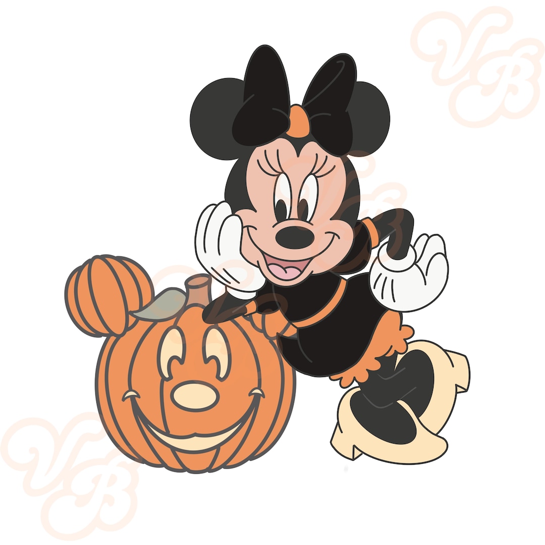 Minnie on Pumpkin PNG, Sublimation, Minnie Mouse, Disney, Mickey Mouse ...