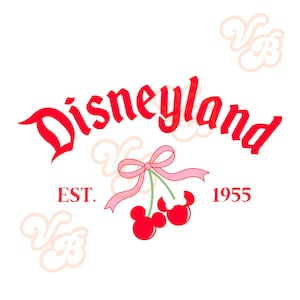 Disney Cherry Pink PNG, bow, Minnie Mouse, Mickey Mouse, cherries, girly, summer, valentines day