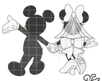 ☆DISNEY☆ミッキー＆ミニー☆デコパージュ☆額装☆3Dモノクロ【送料込み】 ミッキーとミニーのキス型風船 SVG（クラフトマシン用）Cricut Cameo