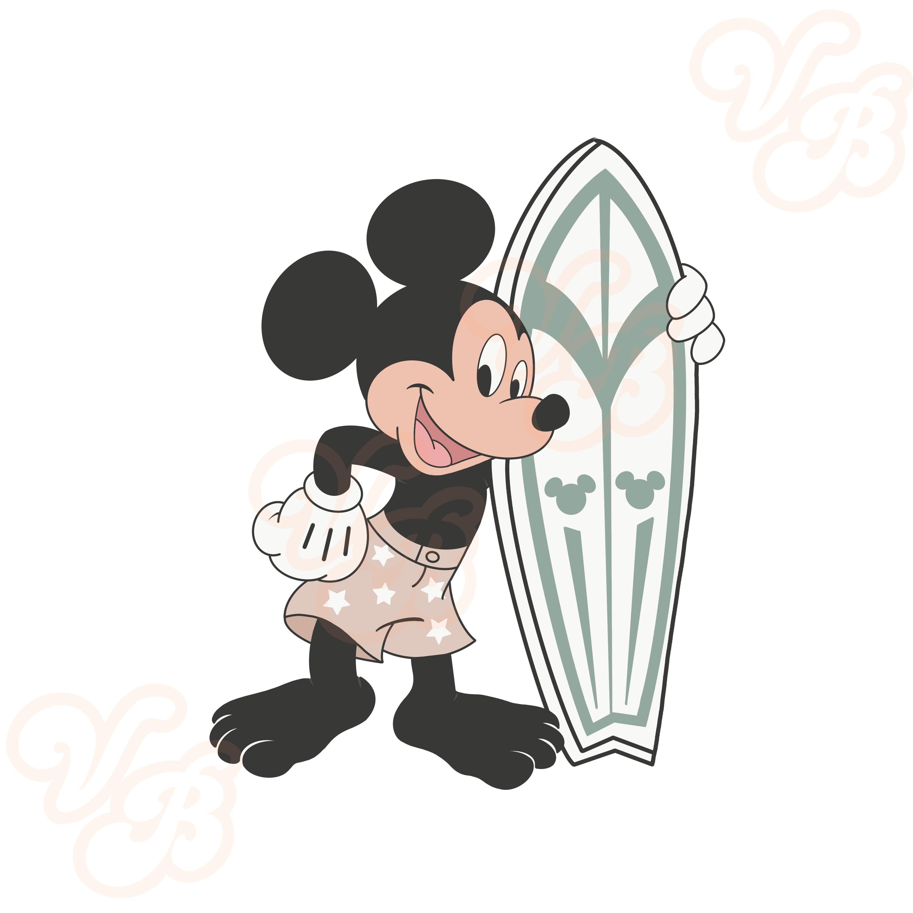 Mickey Mouse, Surf, Surfing, Beach, Png, Swim Trunks, Ocean
