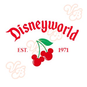 Disney Cherry Pink PNG, bow, Minnie Mouse, Mickey Mouse, cherries, girly, summer, valentines day