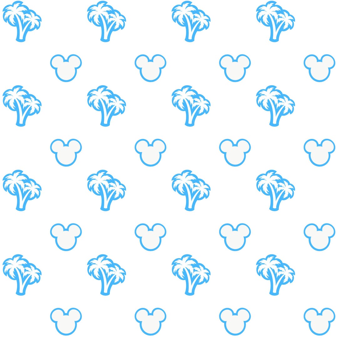 Palms, Palm Tree, Mickey Mouse, Head, Seamless Pattern, Repeating ...