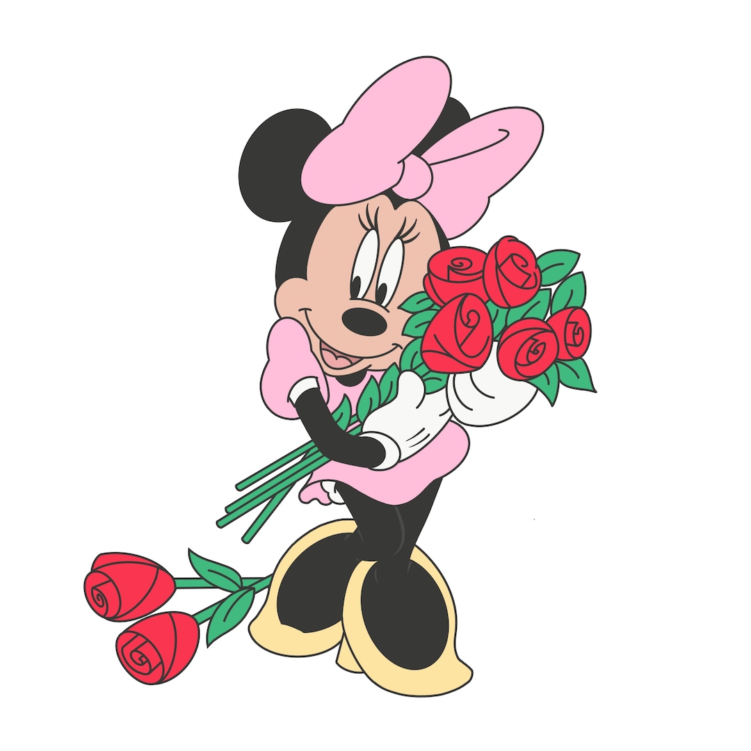Minnie Valentines Day PNG, Disney, Roses, Love , Pink, Flowers, Candy ...