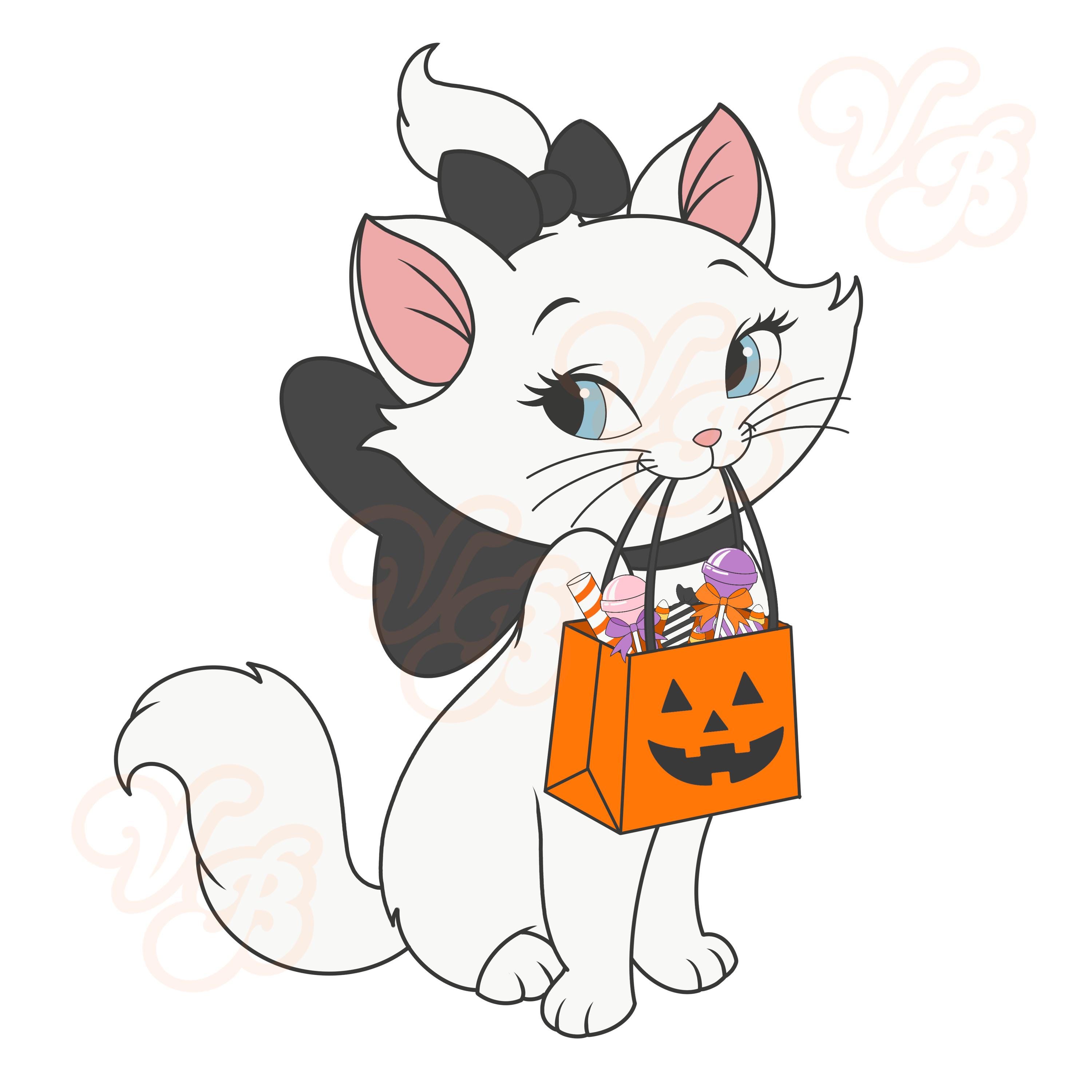 Marie Trick or Treating, Candy, Cat, Png, Halloween, Figaro