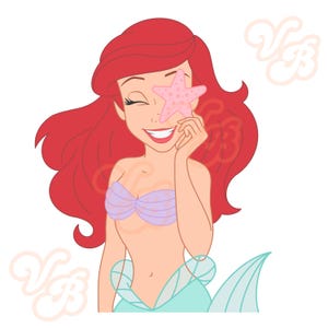 Little mermaid, shell, PNG,Sublimation, Disney,little mermaid, blue dress, kiss the girl, prince, under the sea