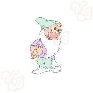 7 dwarfs, snow white, Disney, Disneyland, Disneyworld, clip art, png, movie, doc, happy, sleepy, grumpy, dopey, sneezy, bashful