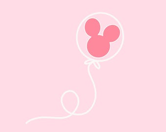 Disney Balloon PNG, Sublimation, Minnie Mouse, Disney, pink, Mickey mouse