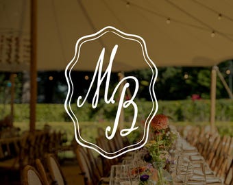 Gepersonaliseerde huwelijksmonogram embleem, aangepast embleemlogo (digitale download)