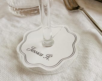 Aangepaste drankkaartjes | Naamlabels wijnglas op steel | Plaatskaarten | Gepersonaliseerde feestdecoratie