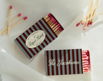 Personalized Matchboxes, Custom Wedding Favors, Bridal Shower Decor, Guest Gifts