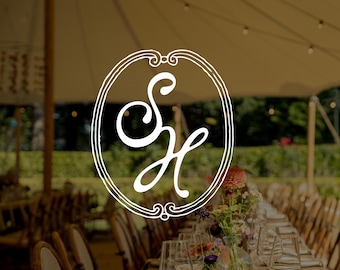 Gepersonaliseerde huwelijksmonogram embleem, aangepast embleemlogo (digitale download)