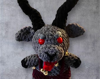 Krampus Stuffed Animal - Crochet Krampus- Krampus plush - Krampusnacht - Krampus Merch - Krampus Doll - Krampus Decoration - Black Krampus