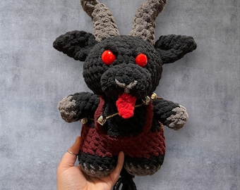 Krampus Stuffed Animal - Grey - Crochet Krampus- Krampus plush