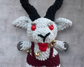 Krampus Stuffed Animal - Crochet Krampus- Krampus plush - Krampusnacht - Krampus Merch - Krampus Doll - Krampus Decoration - Grey