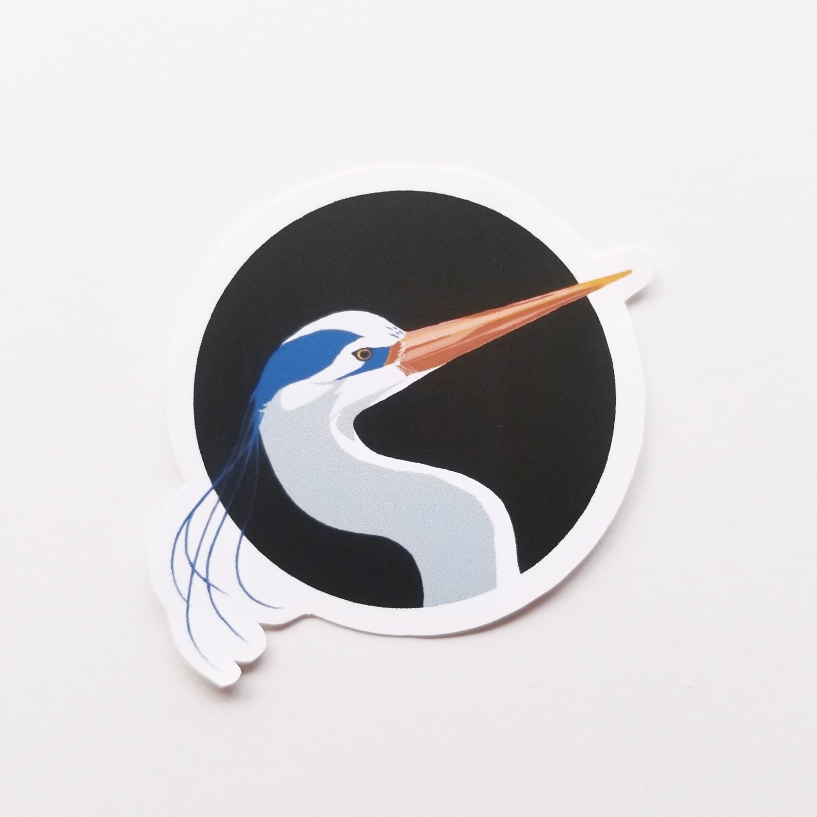 Great Blue Heron / Matte Sticker / Original Bird Illustration / Small