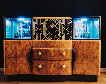Zac Art Deco Cocktail Cabinet/ Drinks Cabinet
