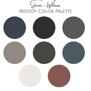 Sherwin Williams Moody Color Palette - Professional Color Palette For Home - Interior Paint Palette