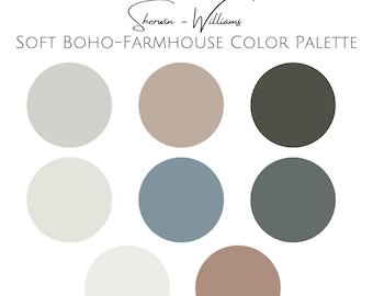 Sherwin Williams Soft Boho Color Palette - Professional Color Palette For Home - Interior Paint Color - Paint Color Ideas - Home Design