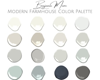 Benjamin Moore Modern Farmhouse Color Palette -  Benjamin Moore - Professional Color Palette For Home - Interior Paint Palette