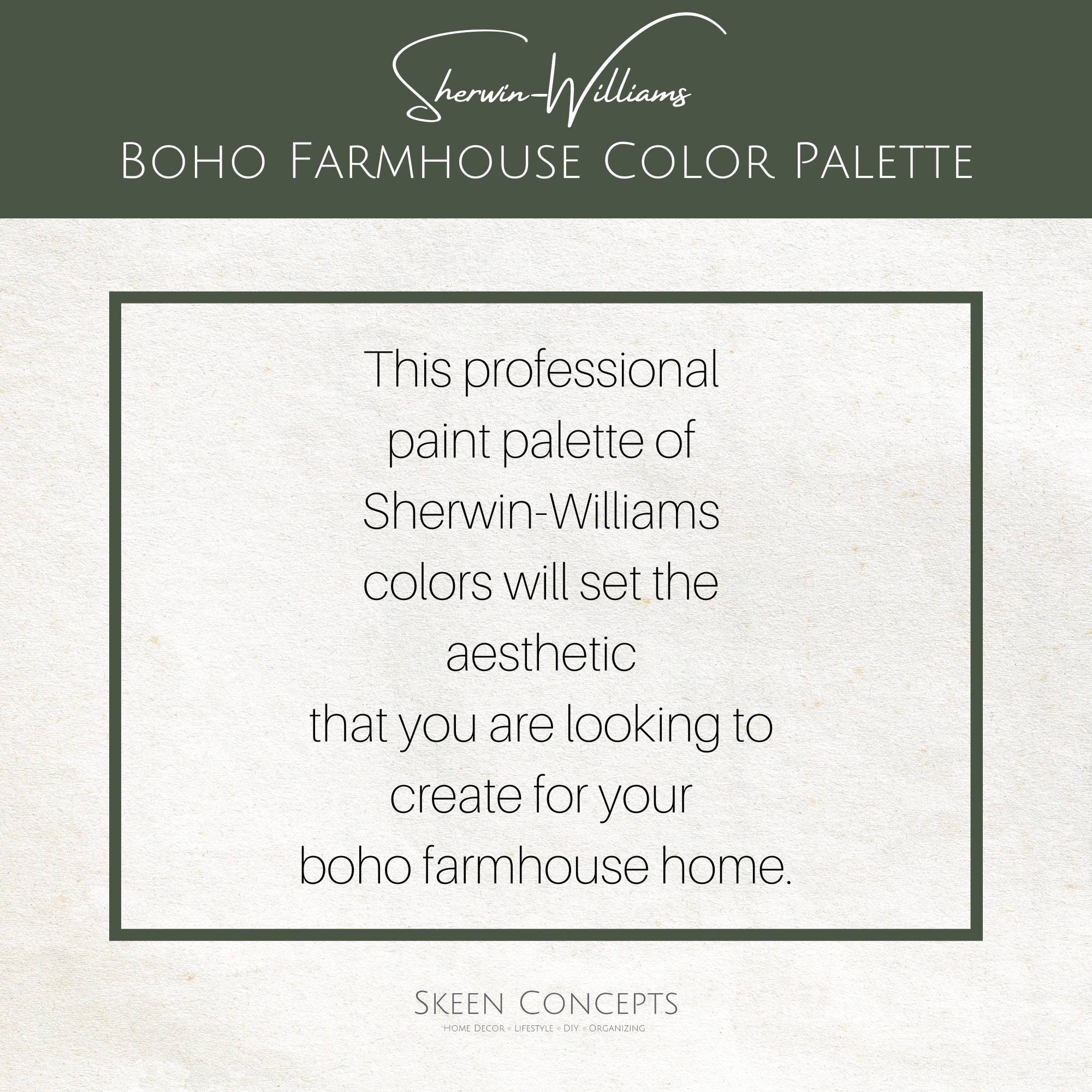 Sherwin Williams Boho Farmhouse Color Palette - Professional Color ...
