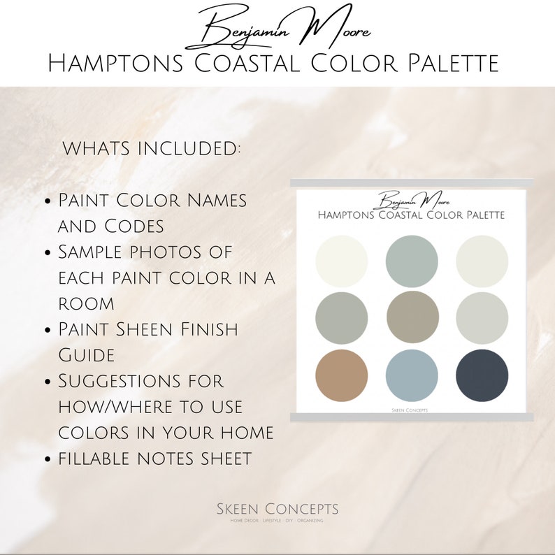 Hamptons Coastal Benjamin Moore Paint Palette (digital Download) Etsy — free download