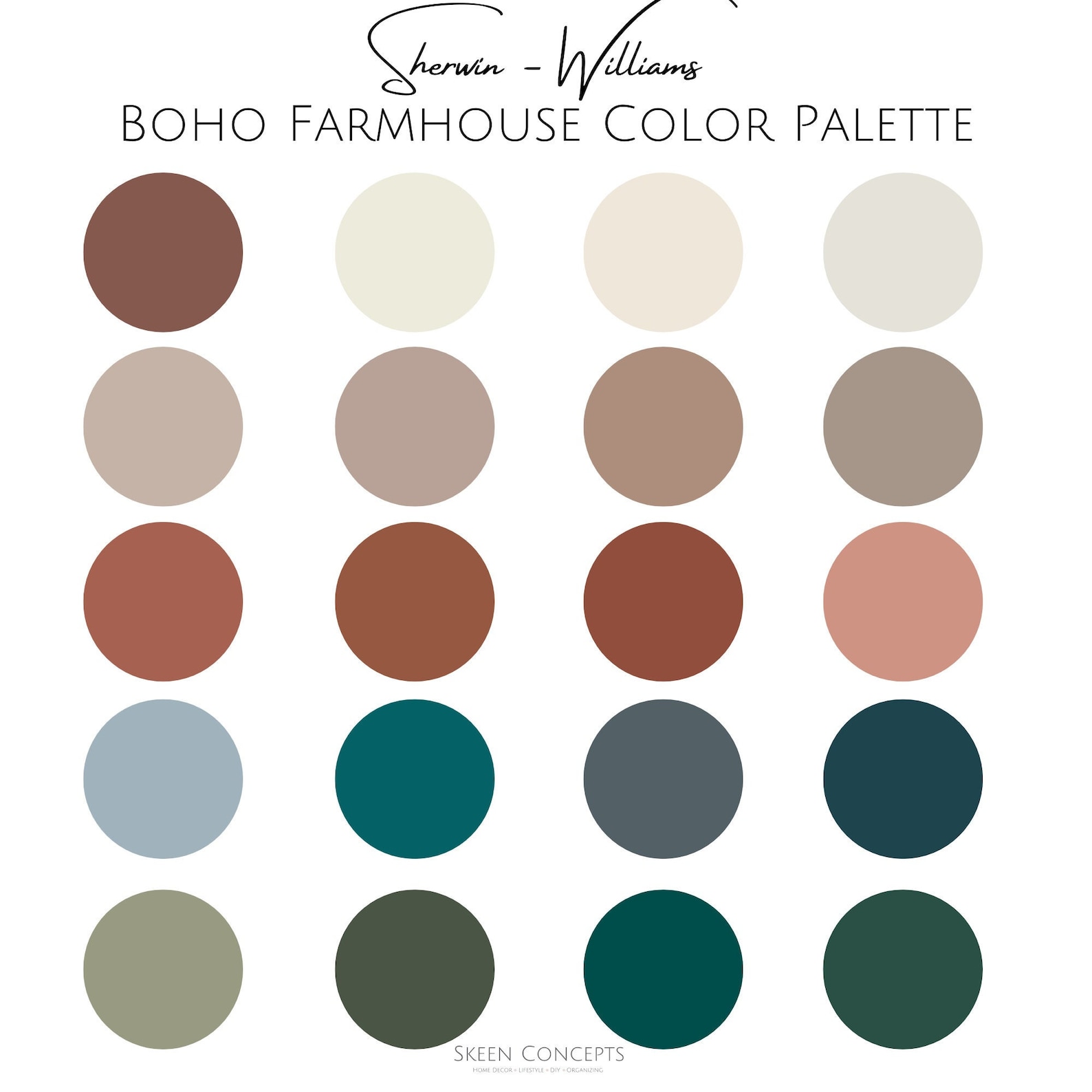 Sherwin Williams Boho Farmhouse Color Palette - Professional Color ...