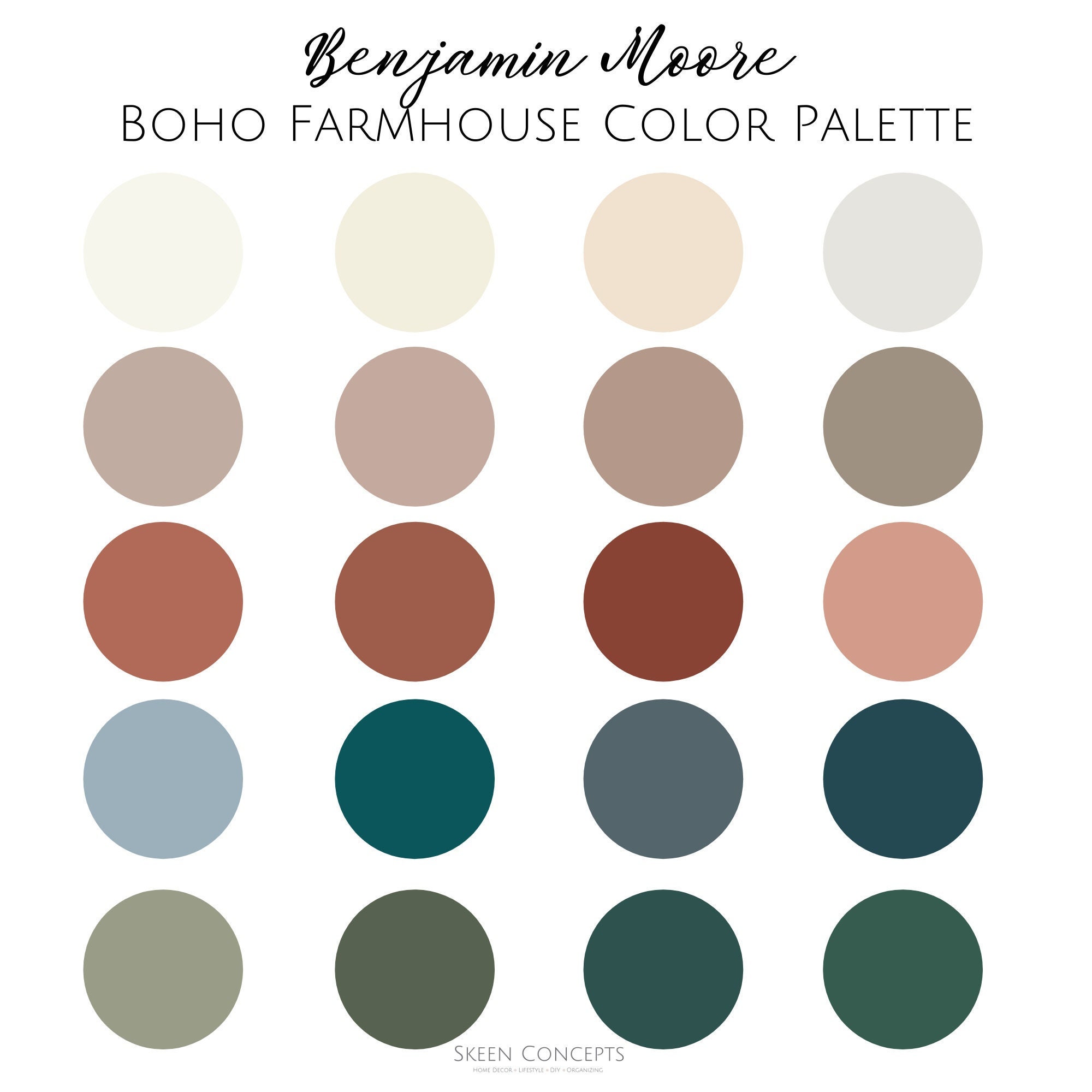 Benjamin Moore Boho Farmhouse Color Palette Professional Color Palette