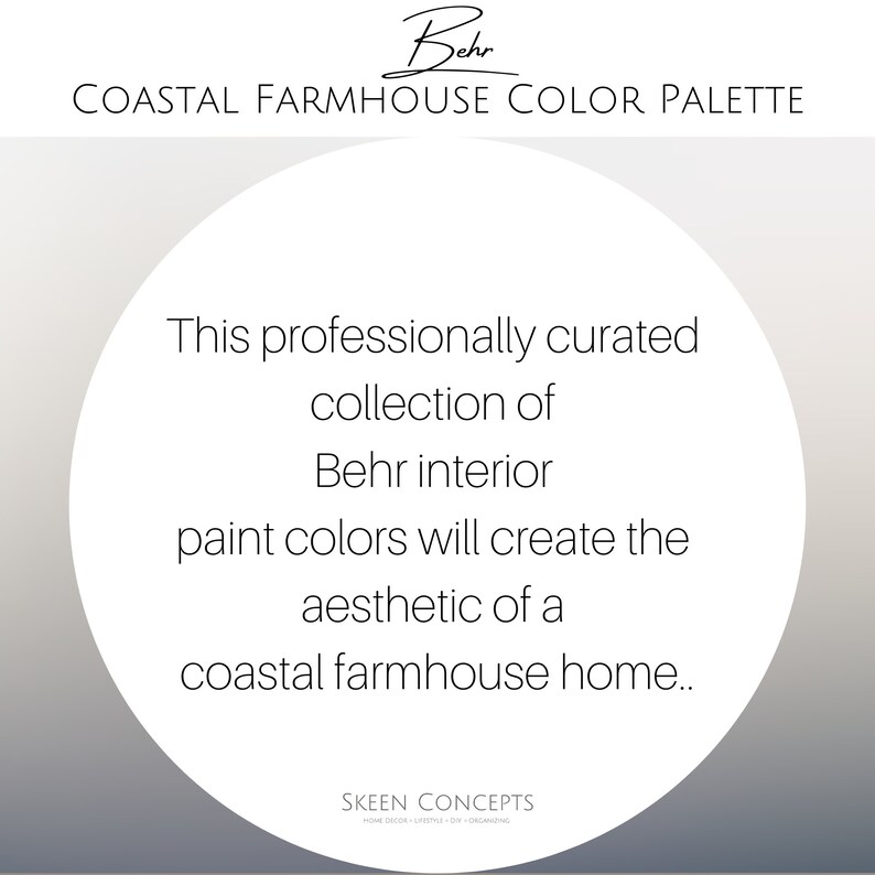 Behr Coastal Farmhouse Color Palette Professional Color Palette for