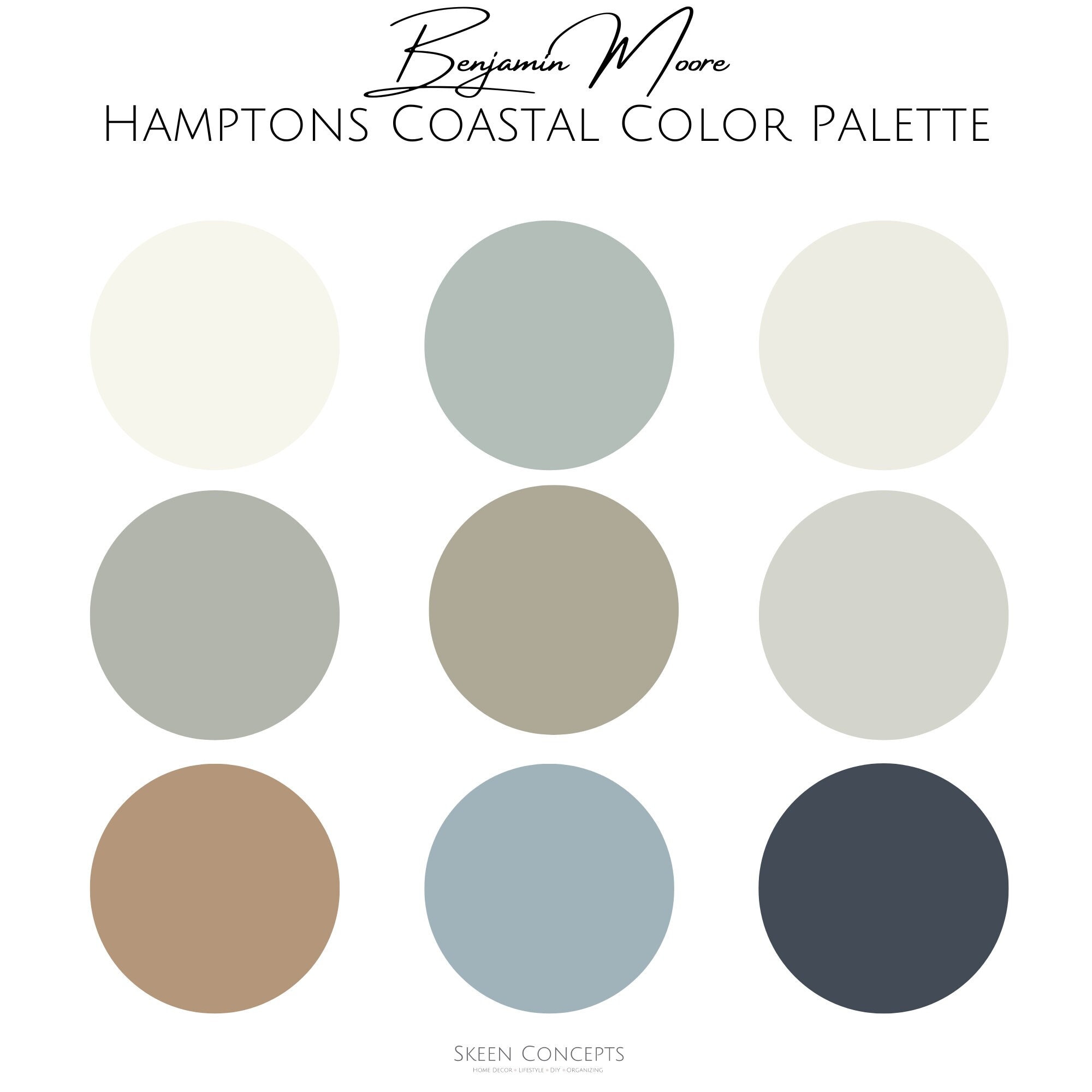 Hamptons Coastal Color Palette Benjamin Moore Professional Color