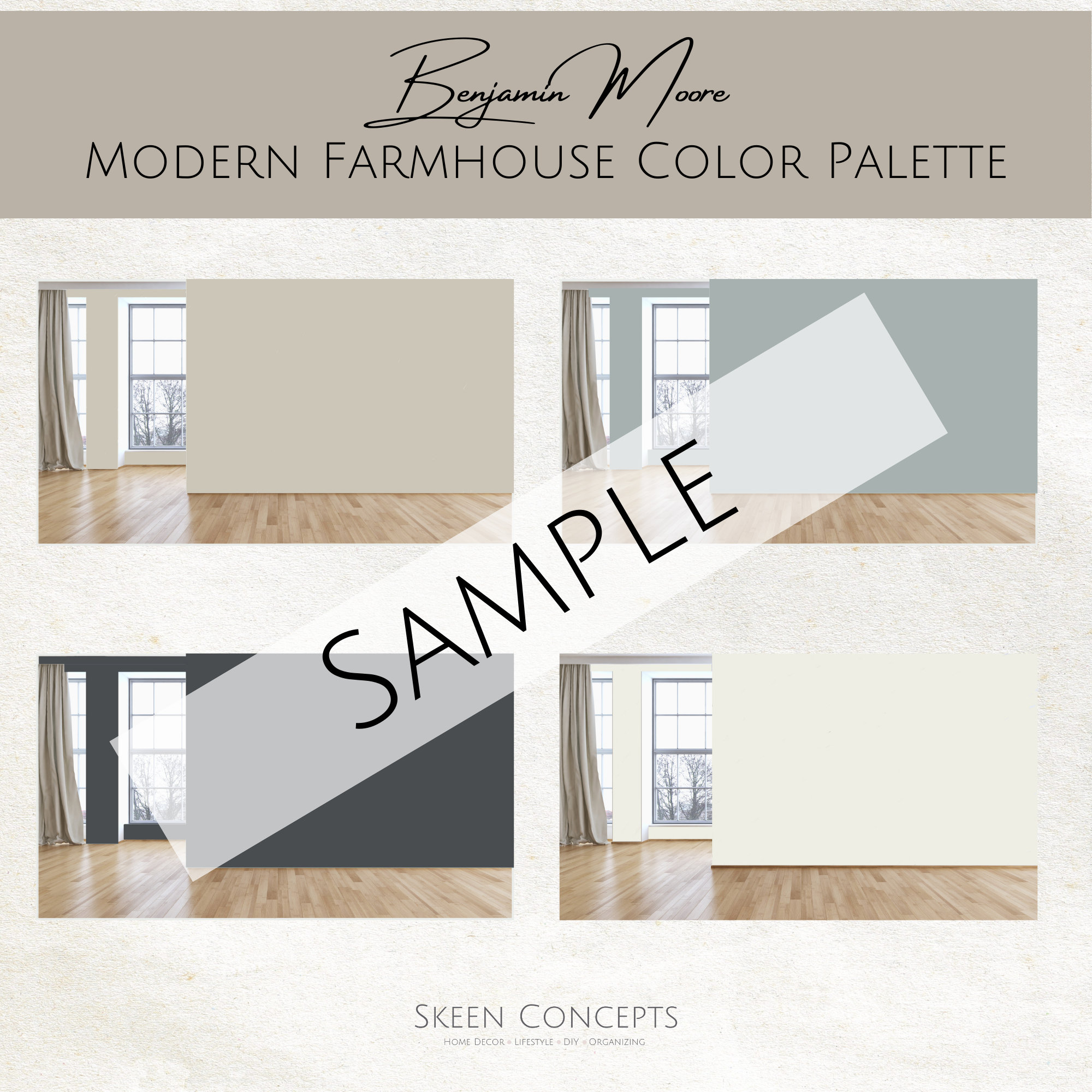 Benjamin Moore Modern Farmhouse Paint Color Palette (digital Download ...
