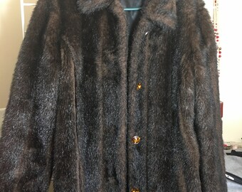Vison pleine longueur | Etsy Manteau de vison auburn fourrure vintage pleine longueur 50s