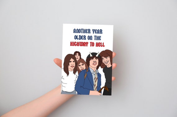 AC/DC highway to hell birthday card