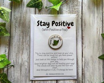 Stay Positive Pin Badge Poem Card