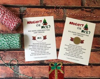 Personalized Christmas Scratch Card, Naughty or Nice List