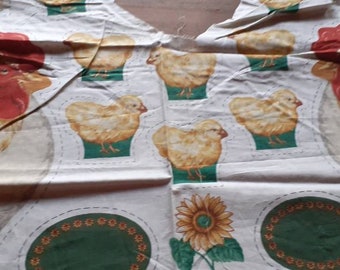 Haan en kuikens stof theemuts