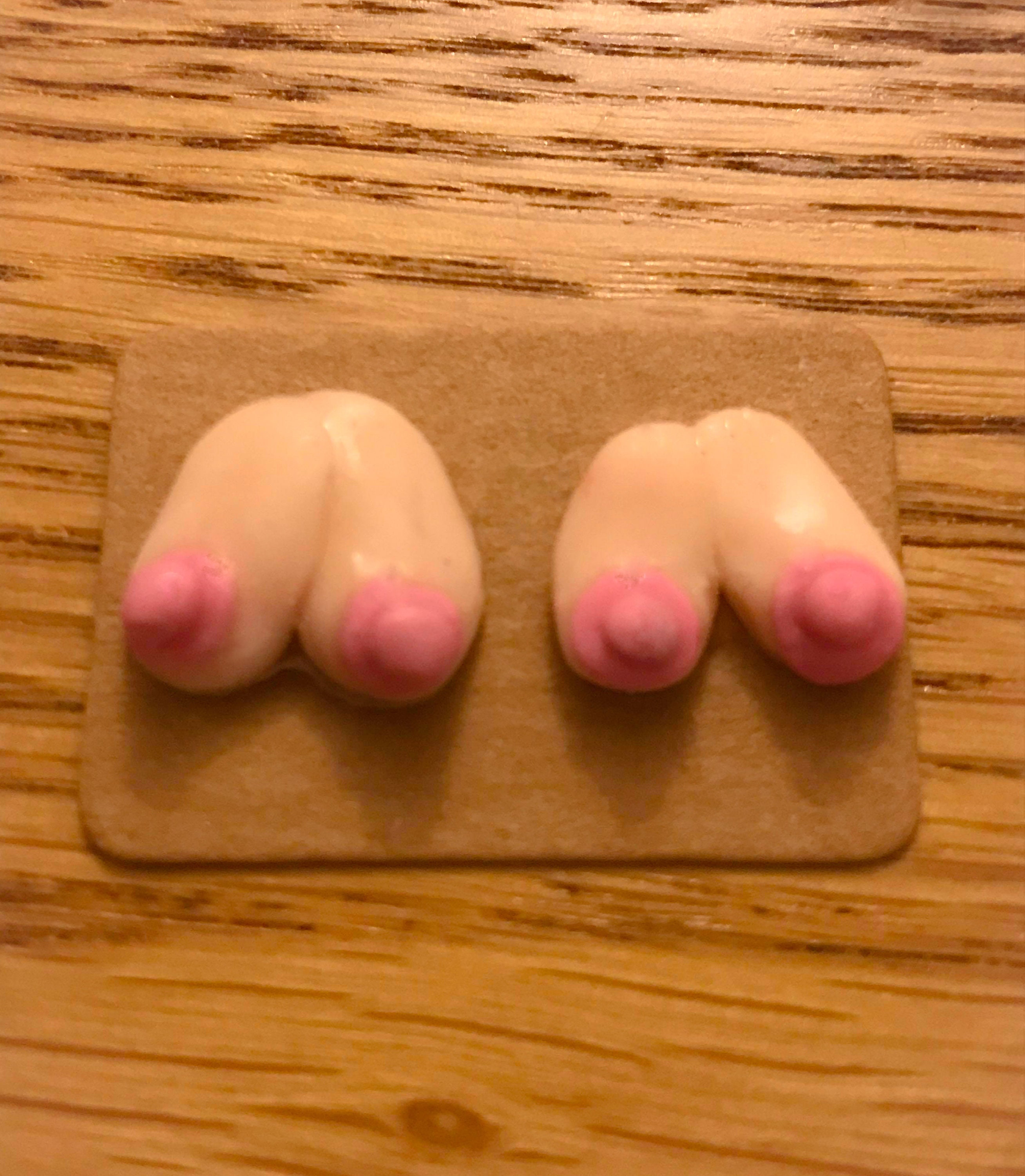 Droopy Boobs Stud Earrings. Gift for Friend, Valentine's Day Gift
