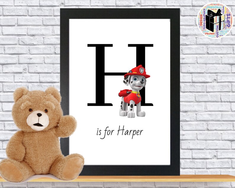 paw patrol marshall alphabet