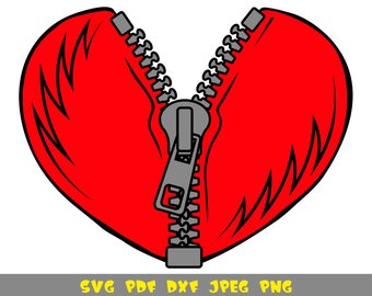 Download Zipper Heart Svg Etsy