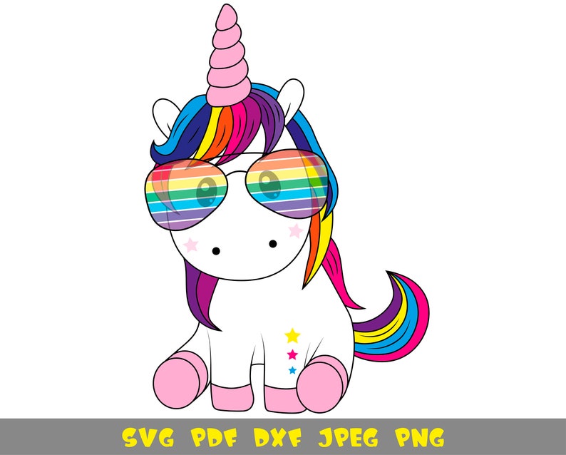 Download Magic unicorn with glasses svg file for kids t-shirt ...