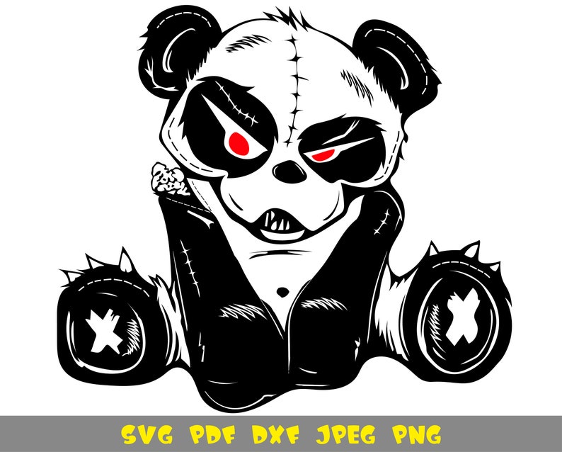 Angry panda svg file for tshirt design Etsy