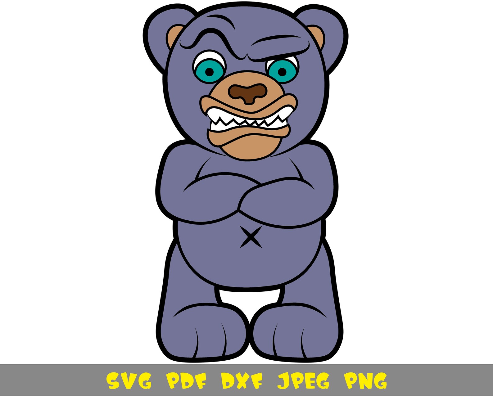 Strict teddy bear with crossed arms on his chest angry bear Etsy