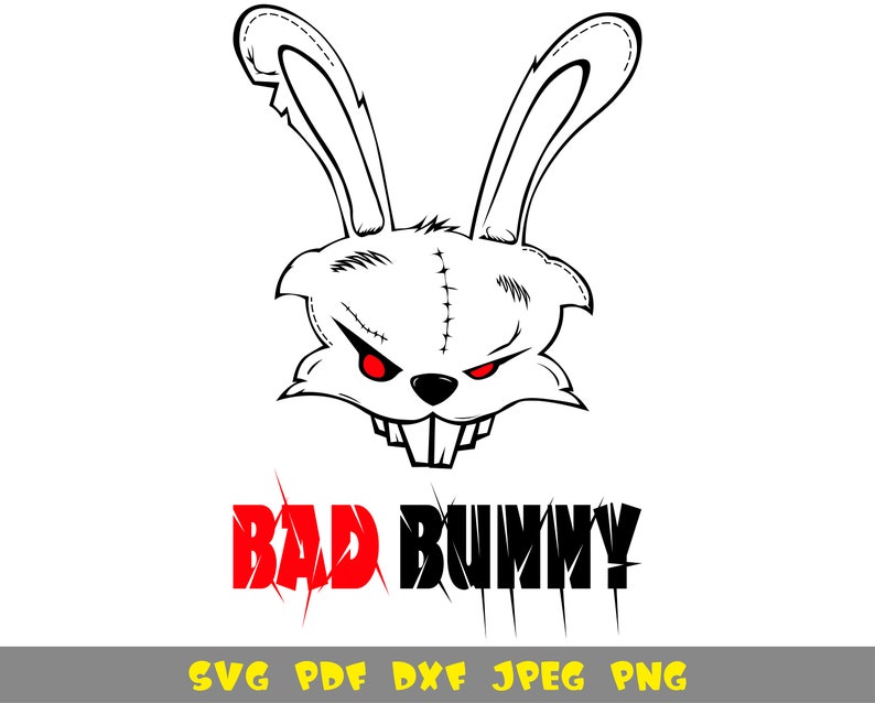 Download Angry bad bunny svg file for t-shirt design | Etsy