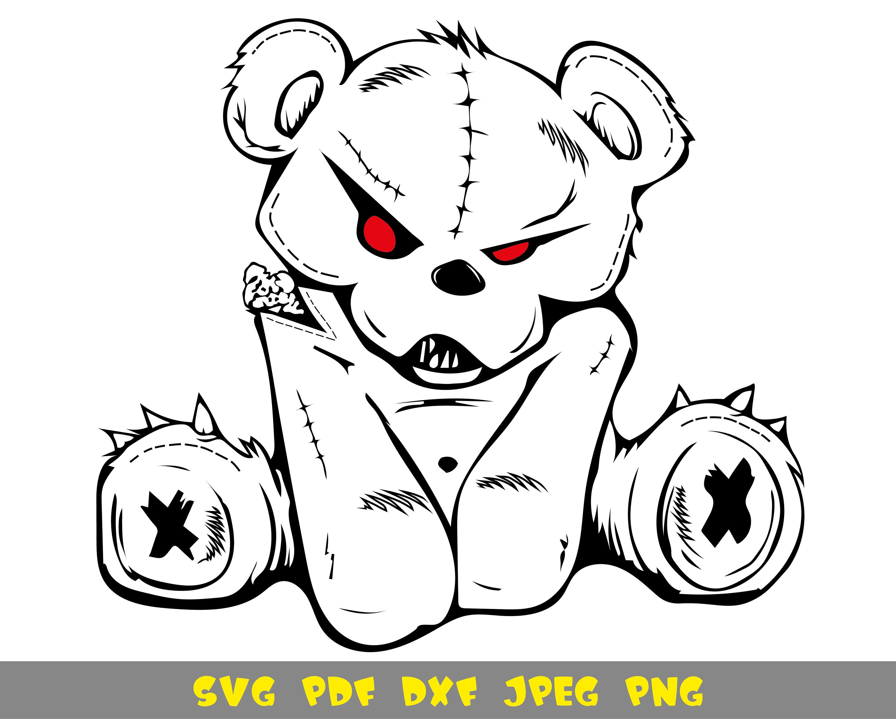 Angry bear svg png dxf jpg pdf files for t-shirt design | Etsy