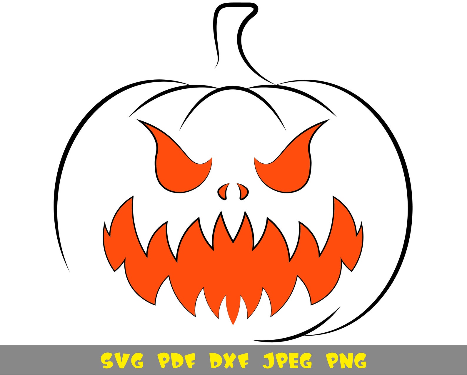 Funny pumpkin for halloween svg png pdf dxf jpg files | Etsy