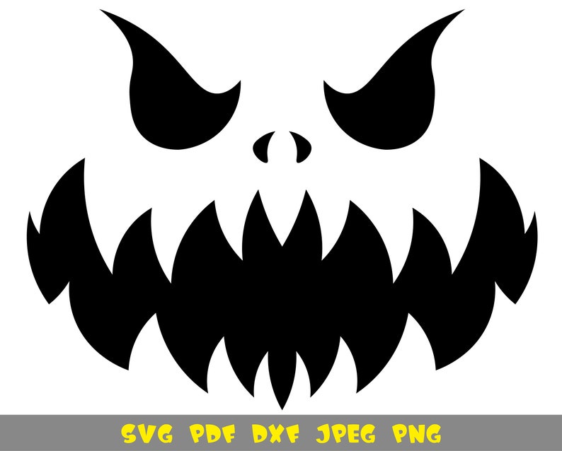 Pumpkin face svg png pdf dxf jpg file | Etsy