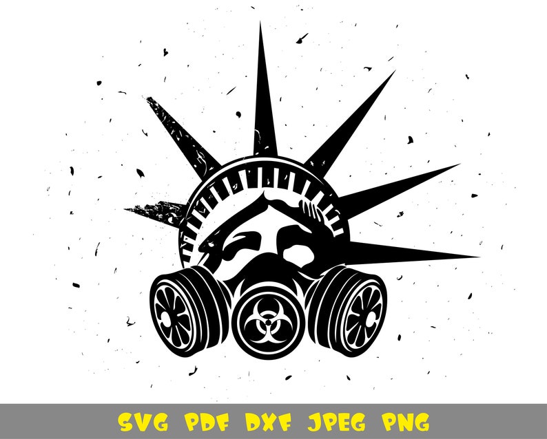 Download Statue of Liberty in a gas mask svg file for sublimation ...