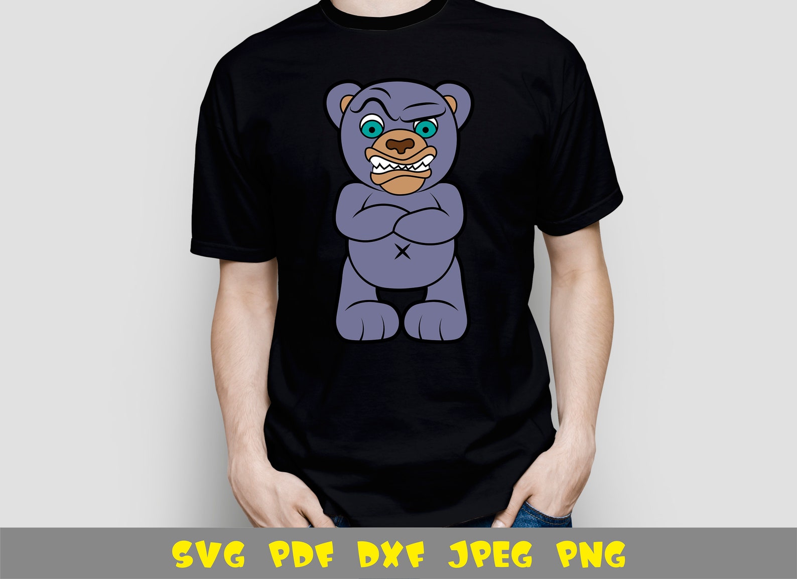 Strict teddy bear with crossed arms on his chest angry bear Etsy