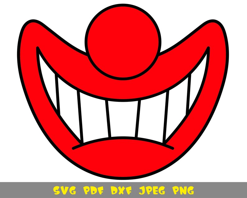 Download Funny clown face mask svg png pdf dxf jpg file | Etsy