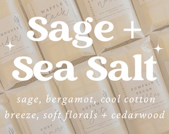 Sage and Sea Salt Scented Soy Wax Melt Recyclable Snap Bar | Autumn, Cosy, Birthday Gift, Self Care, Winter | Christmas 2024