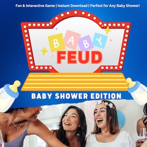 Baby Shower Family Feud Gioco con risposte Gioco Baby Shower stampabile per gioco virtuale Baby Shower Trivia Download immediato Gioco Baby Shower